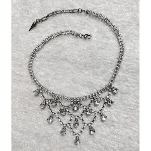 Xevana Czech Glass Rhinestone Drop Choker Necklace - EGL, Gothic Glamour